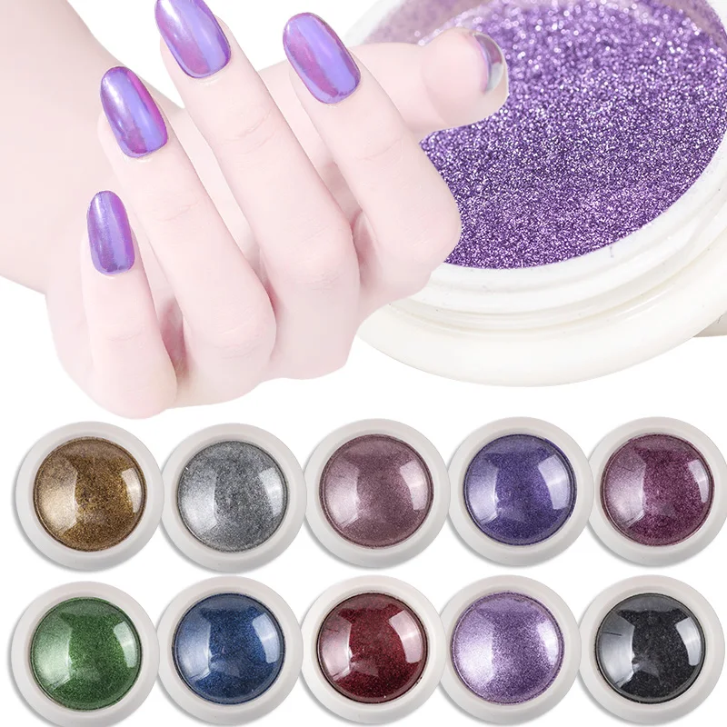 

6 colors/set Rub Nail Mirror Powder 18 Colors Metallic Effect Chrome Nail Art Glitter UV Gel Nail Polish Decoration Pigment