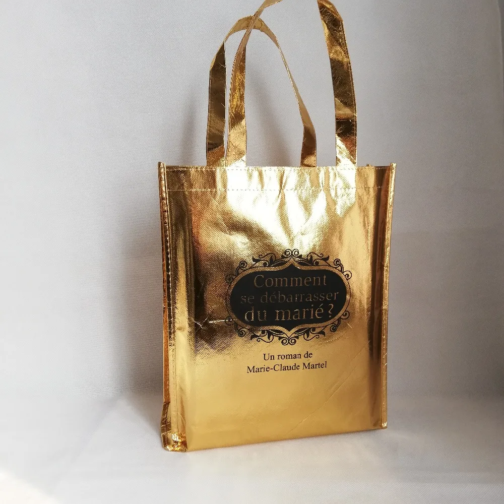 

1000pcs/lot 40Hx30x10cm Laser Material Custom Print LOGO Laminating Non-woven Gift Bag High-grade Market and Store Tote Bags