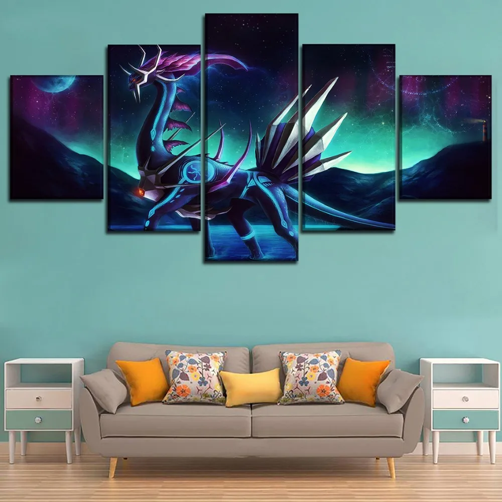 Pokemon Dragon HD Printed Canvas Wall Art 5 Pieces Poster