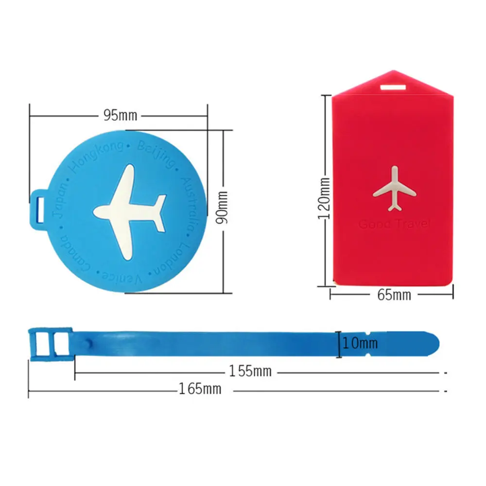Самолет Силиконовые Путешествия Чемодан багаж чемодан Сумка Теги Этикетки Имя адрес