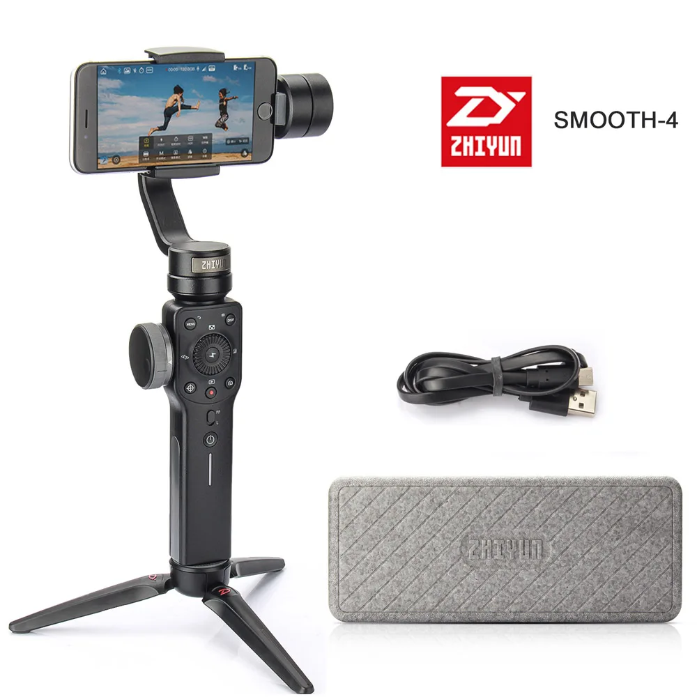 Zhiyun smooth 4 3 оси ручной карданный стабилизатор для смартфона экшн-камеры iPhone X 8 Gopro Hero 5 sjcam YI mic kit - Цвет: smooth 4 only