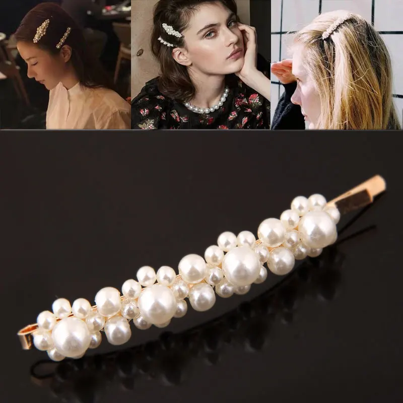 

1Pcs Temperament Flower Pearl Hairpins Headwear For Women Girls Sweet Hair Clips Pins Barrettes Styling Tools Accessories