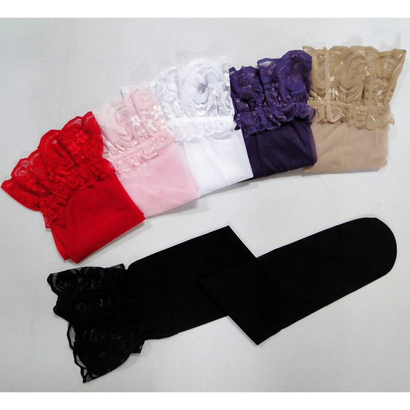 6 Colors Sexy Women's Stockings Lace Top Thigh High Stockings Hosiery Pantyhose Hot Sexy Lingerie Female Elastic Nylon Stockings 6 Colors Sexy Women's Stockings Lace Top Thigh High Stockings Hosiery Pantyhose Hot Sexy Lingerie Female Elastic Nylon Stockings