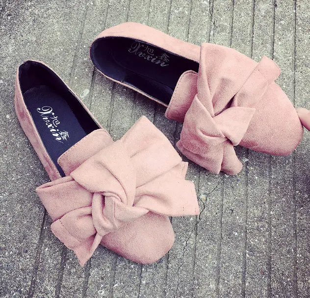 Buy 2017 New Big Bow tie Flats Women Casual Shoes