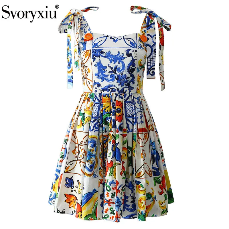 Best Price Cheap 1nDjL Svoryxiu 2019 High Quality Summer Cotton Dress Women's Painted Pottery Printed Sexy Backless Spaghetti Strap Runway Dress Best Price Cheap 1nDjL Svoryxiu 2019 High Quality Summer Cotton Dress Women's Painted Pottery Printed Sexy Backless Spaghetti Strap Runway Dress