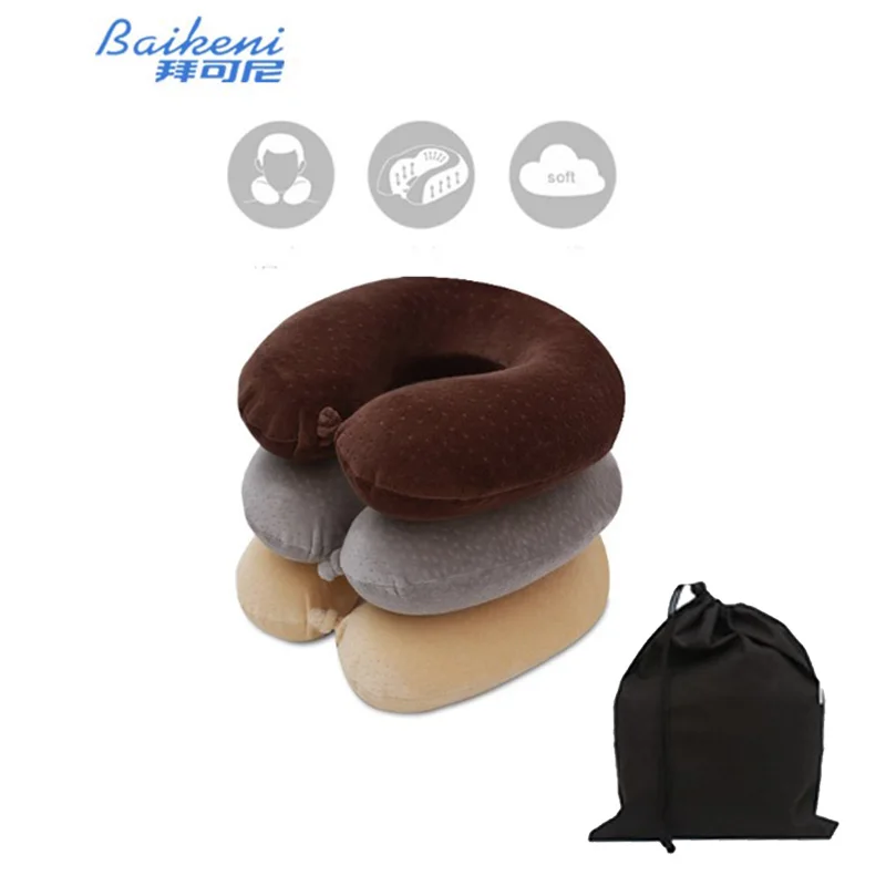 U Shape Travel Pillow Neck Slow Rebound Memory Foam Support Cervical Car Headrest Pillow Cushion For