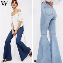 Новые женские джинсы деним Женская Высокая мода талия чистый цвет стрейч тонкий сексуальный рожок брюки