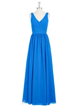 New Arrival V Neck Chiffon Bridesmaid Dress Floor Length Cheap Bridesmaid Dress Custom Made Maid of Honor Dress