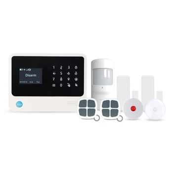 

Support 100 Wireless Zones Security Alarm System with SOS Button Touch Screen gsm Wireless intruder Alarm APP control alarm