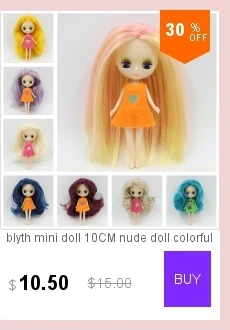 10 см DIY завод blyth мини кукла длинные волосы