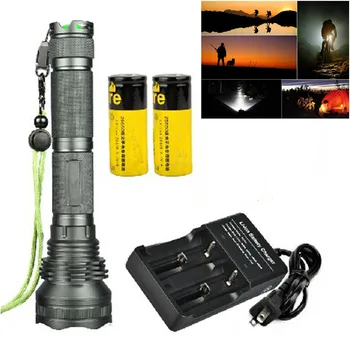 

5pcs/lot 3 Size 5 Modes 1200LM 10W CREE XML L2 LED Flashlight Torch Light + Charger + 26650 Battery
