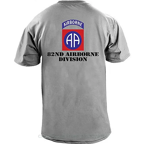 

100 % Cotton Tee Shirt For Men Customizeable Army 82nd Airborne Full Color Veteran T-shirt