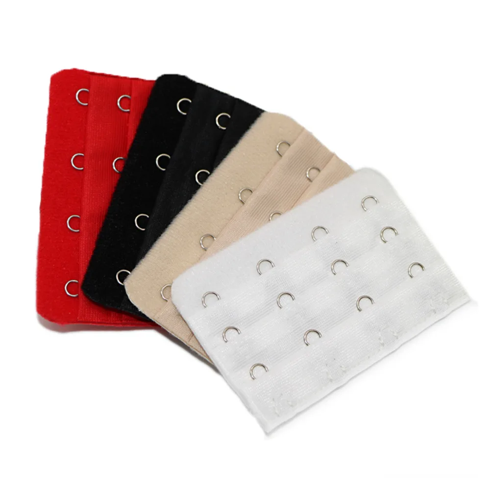 Women Sexy Bra Extender Extension Bra Strap 3 Row 4 Hooks Clip On Strap