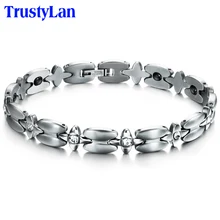 Trustylan moda pulseiras de aço inoxidável para mulheres femme senhoras saúde magnética pulseira feminina ajustável pulseiras de pulso