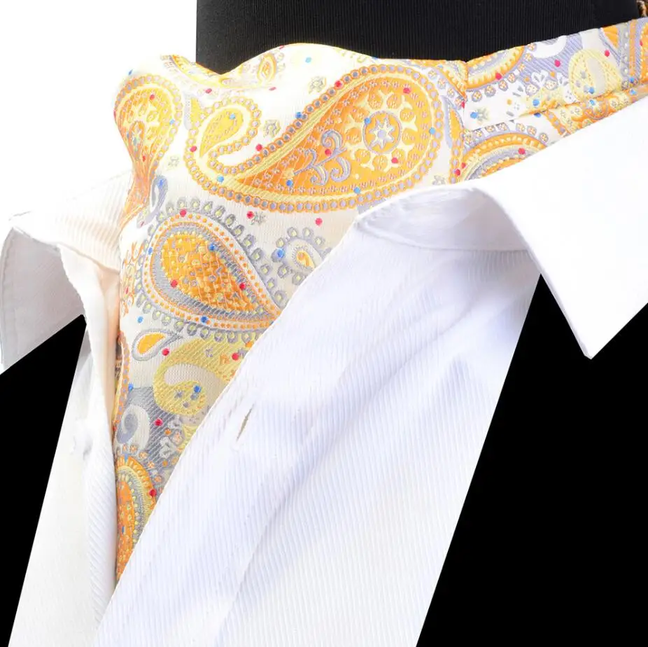RBOCOTT мужской Ascot Винтажный Классический шейный платок с Пейсли Scrunch самостоятельно британский стиль галстук для мужчин джентльмен свадебные аксессуары - Цвет: 09