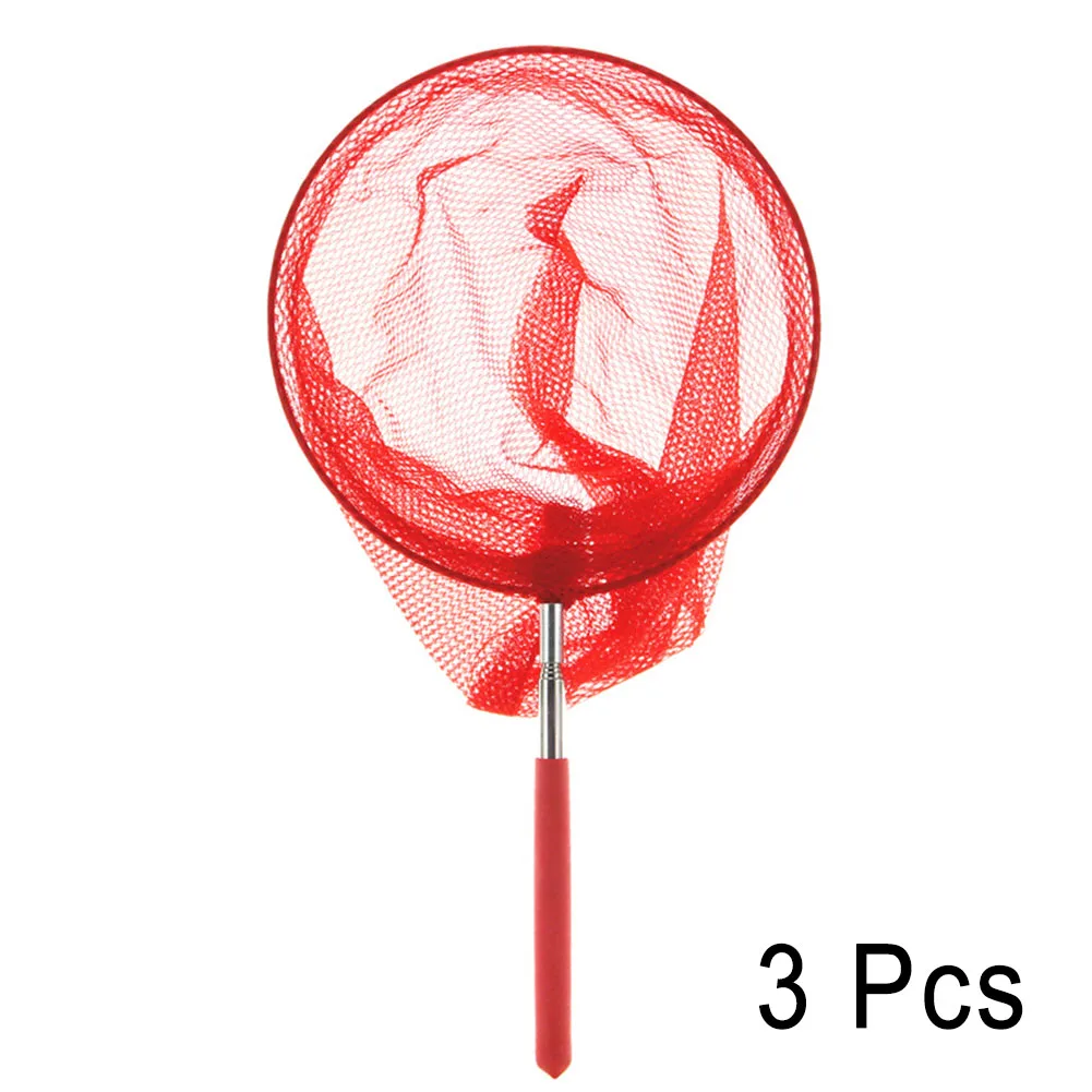 light Red 3 шт бабочка сетка Телескопическая выдвижная для ловли жуки насекомые маленькие рыбки дети 66CY - Цвет: light Red
