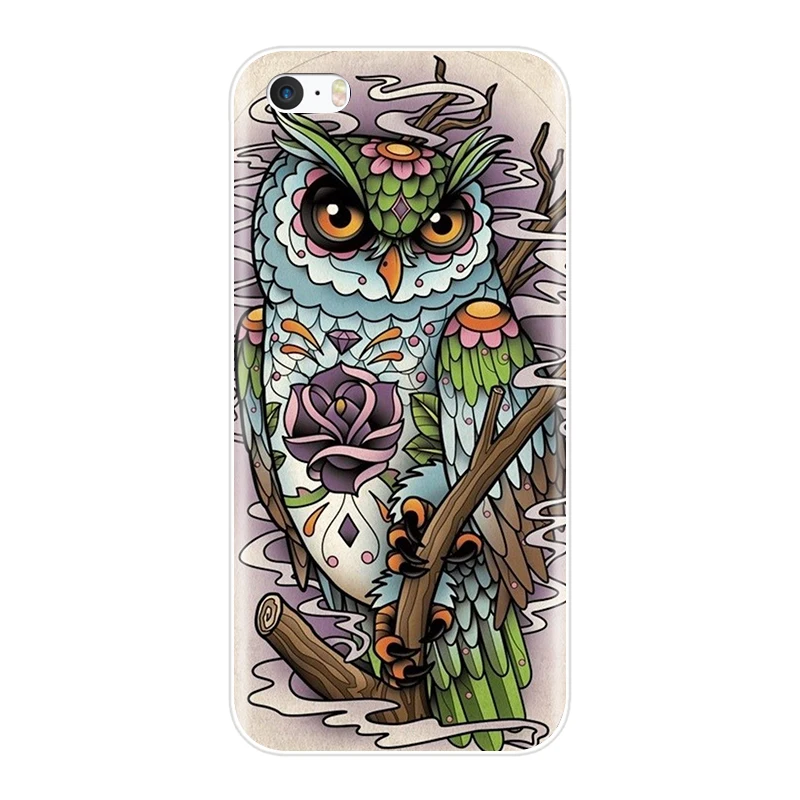Phone Case For iPhone SE 5S 5 S 5C Soft Silicone TPU Ultra Thin Cute Flower Floral Back Cover For iPhone 4S 4 S Case