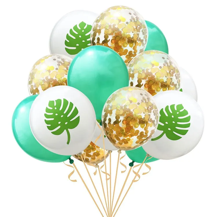 15 шт. летние декорации в стиле Гавайской вечеринки Фламинго украшения латексные конфетти воздушные шары тропические украшения на день рождения для Гавайской вечеринки - Цвет: 3