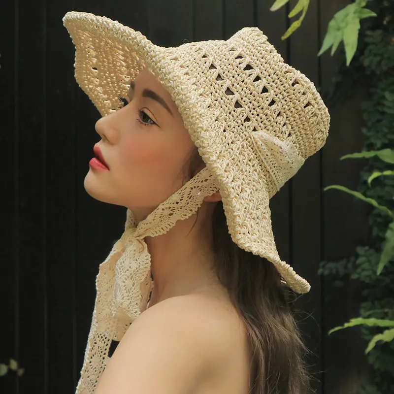 Солнцезащитная шляпа для женщин, соломенная шляпа, молодежная Кепка для девочек, модная Солнцезащитная шляпа, пляжная шляпа, летняя