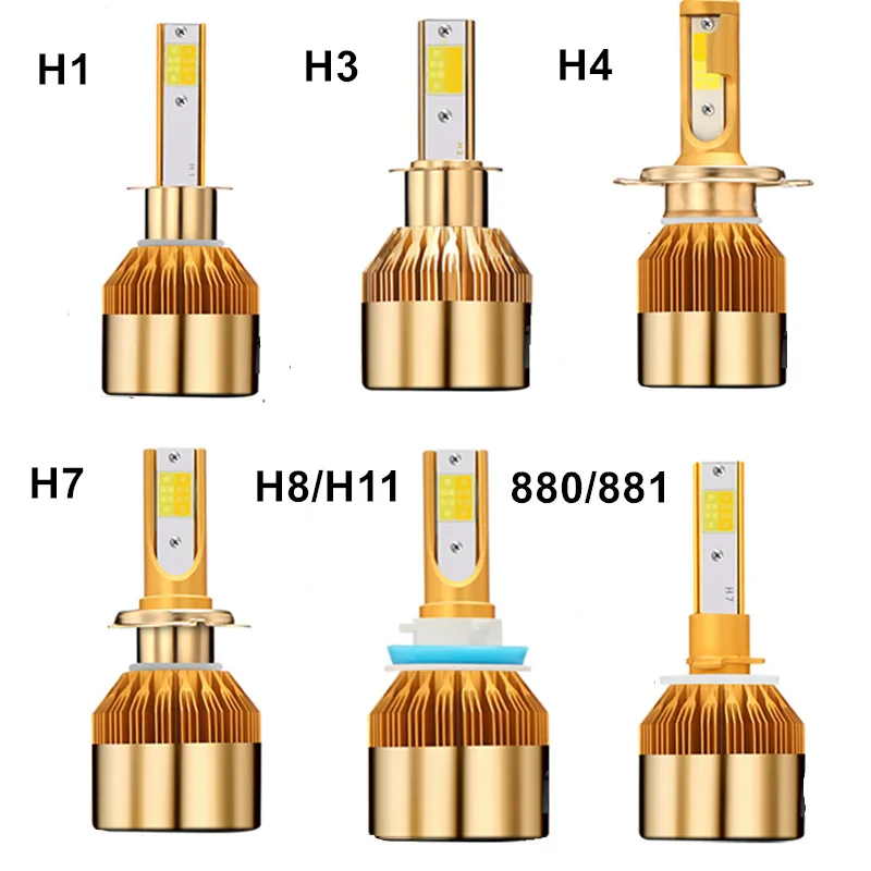 2 предмета супер яркие Автомобильные фары лампы H1 led H3 H4 H7 H1 Led 3000 К 6000 двойной Цвет фары H8 H9 H11 9005 9006 HB3 HB4 880