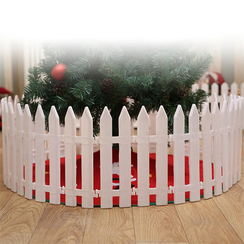 12 шт Рождественское украшение пластиковый белый забор Внутренний съемный забор Праздничная сцена украшение забор для рождественской елки