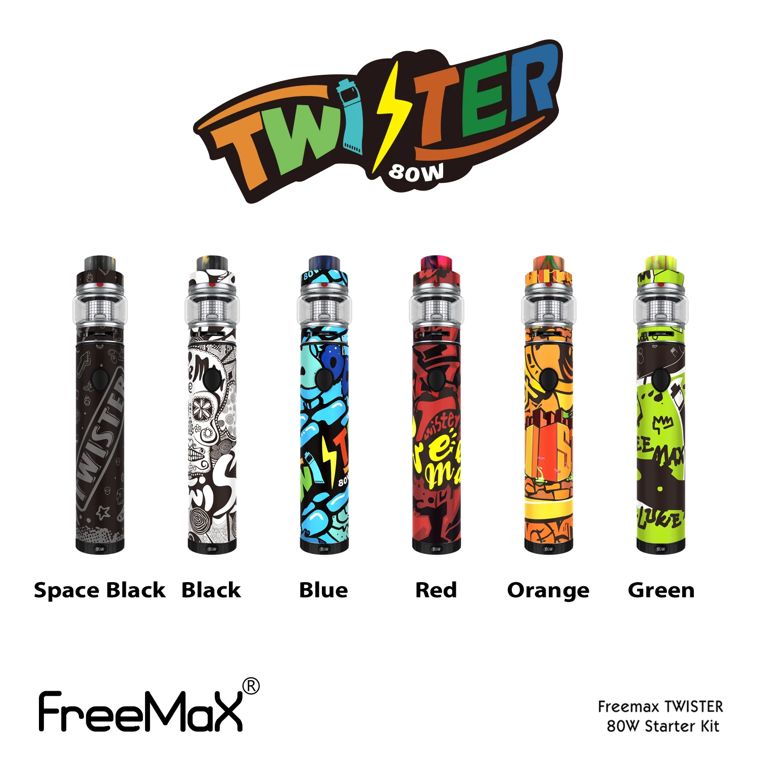 

FreeMax Electronic Cigarettes shisha pen Twister 80W Starter Kit 5ml tank 2300mAh Built-in Battery Vape kit
