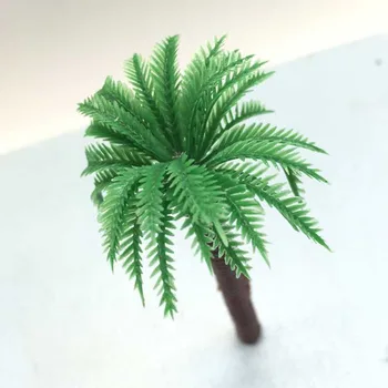 

2017 Sale 10pcs/lot Free Shipping New Design For Coconut Tree Miniature Landscape Artificial Plastic Park House Decoration