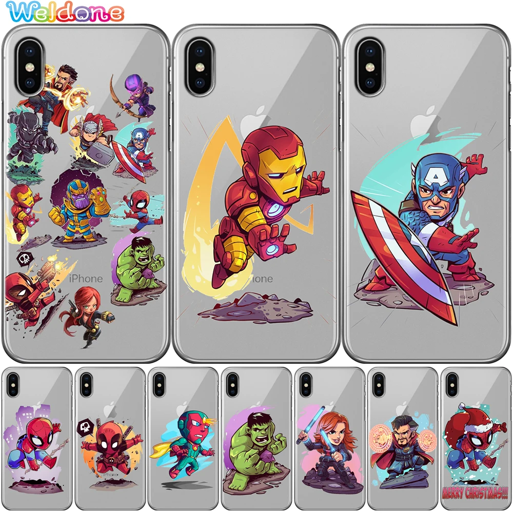 

Marvel Avengers: Endgame Spiderman ironMan Phone Cover Case For iPhone XS Max XR X 7 6s 8 Plus 5S case cover etui