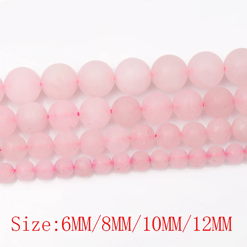 CAMDOE DANLEN Природный Рок-кристалл розовый кварц матовый тупой лак бусины 4 6 8 10 12 шарики подходят DIY для изготовления ювелирных изделий