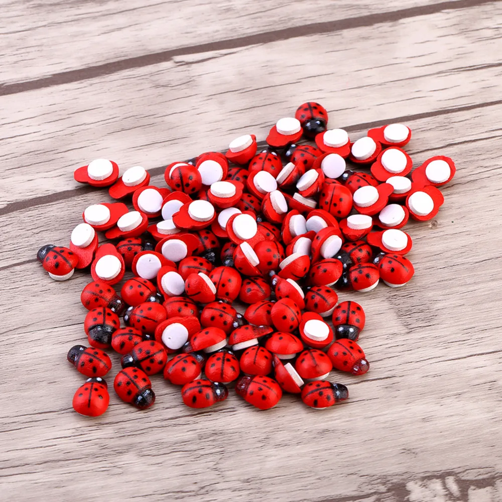 100 шт. деревянные наклейки в виде божьей коровки на стену холодильник детские с