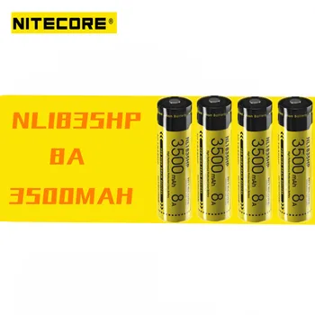 

4pcs Nitecore NL1835HP 3500mAh 3.6V 8A 12.6Wh Rechargeable Battery high Performance Protected li-ion battery 18650 battery