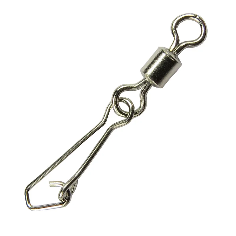 INFOF 200 pieces/lot 3/0 rolling swivel with hooked snap fishing