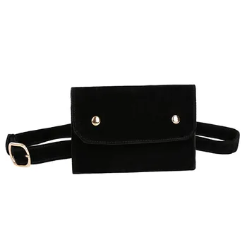 

Women Waist Bag Fashion Pure Color Square Flock Messenger Chest Bag sac banane femme heuptas dames fanny packs bolsa cintura