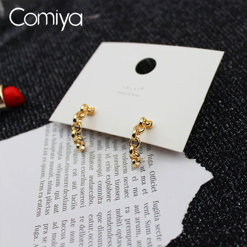 

Comiya Lovely Drop Earrings For Women Gold Color Links Pendientes Pattern Elegant Accessories Zinc Alloy Long Dangle Earring