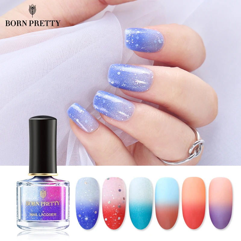 

BORN PRETTY Color Changing Nail Polish 6ml Champs Elysees Series Peel Off Sunlight Sensitive Thermal Nail Polish
