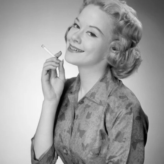 Portrait of woman smoking Poster Print (24 x 36)