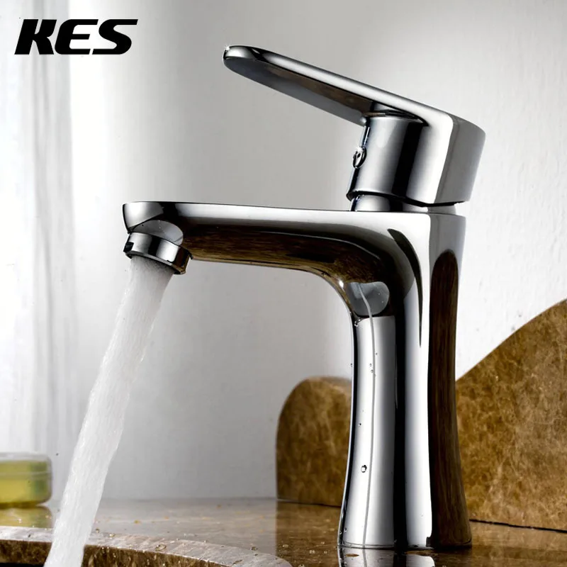 Kes L3102A مرحاض الحمام واحدة ليفر الغرور بالوعة الحنفية ، مصقول كروم