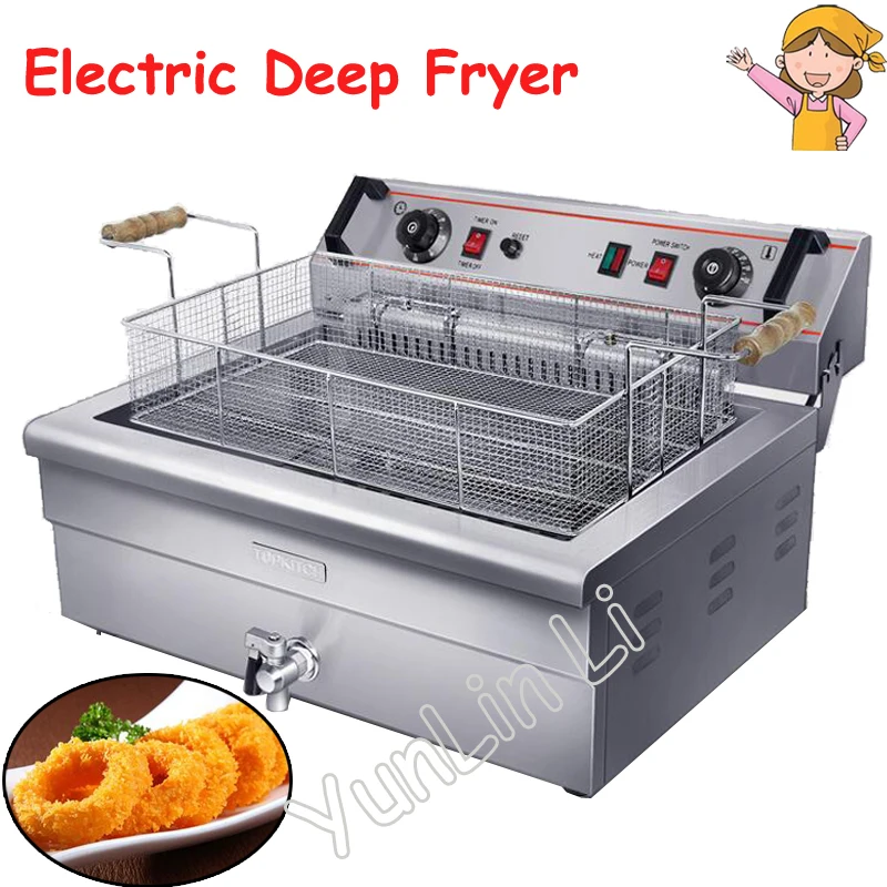 

20L Electric Fryer Commercial Single-tank Fryer Electrical Frying Oven Commercial French Fries Frying Machine EF-201S