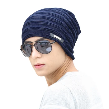 

13PCS / LOT SINGYOU Winter Hat for Man Fashion Solid Colors Knitted Acrylic Hat Warm Thick Skullies Beanie Cap