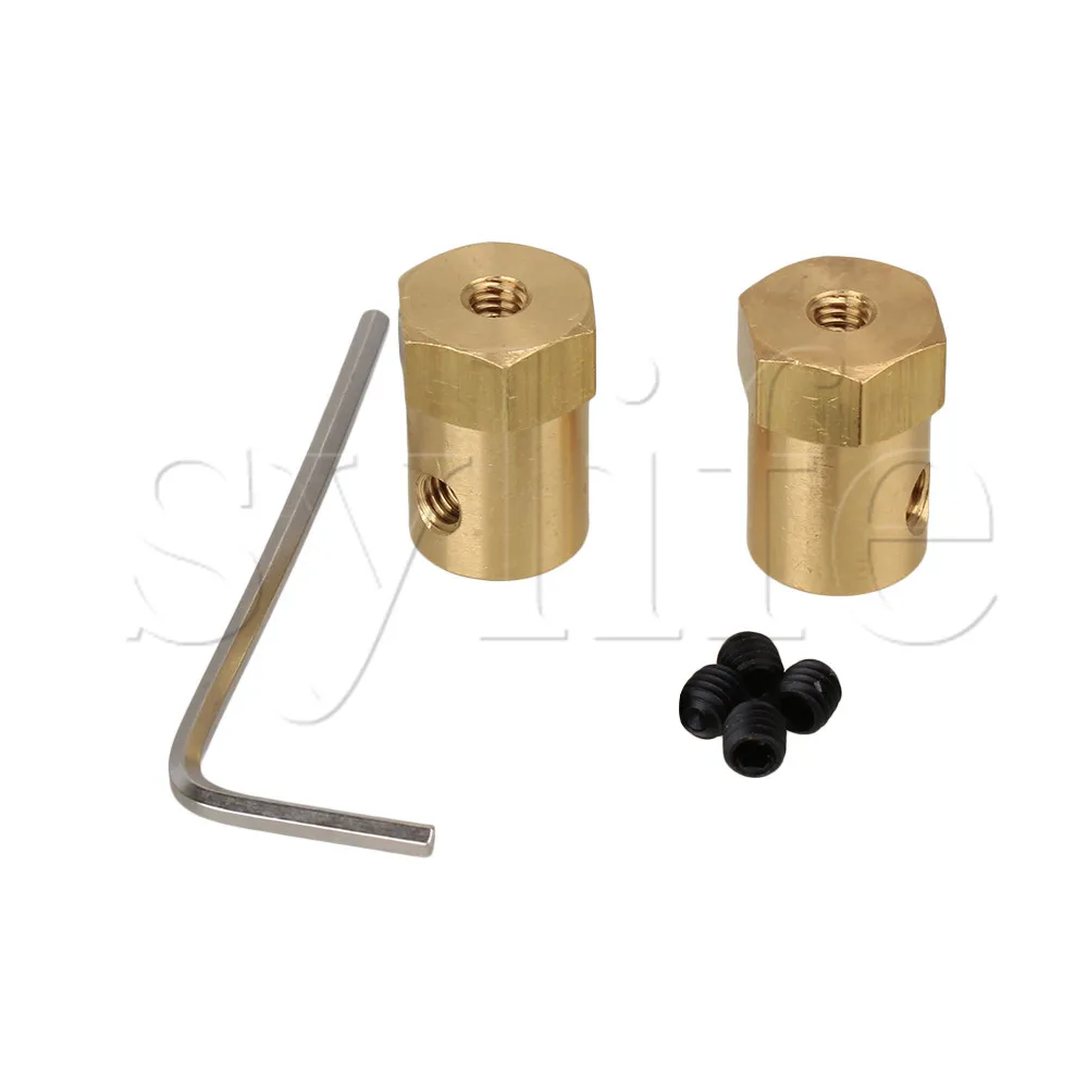 Golden Tone 3mm Brass Shaft Motor Flexible Coupling Coupler For DC