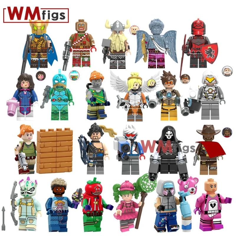 

Building Blocks Game Characters Zoey Cuddle Team Leader Brite Gunner Tomatohead Chromium Leviathan Children Toys