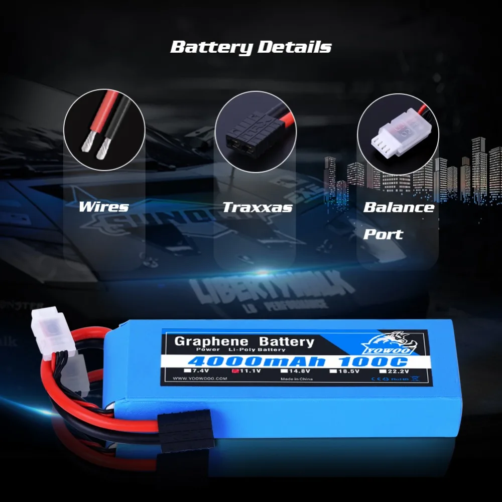 Lipo 3S батарея 11,1 V 4000mAh 100C графеновая батарея Max 200C вертолет Квадрокоптер грузовик батарея высокая скорость разрядки для автомобиля