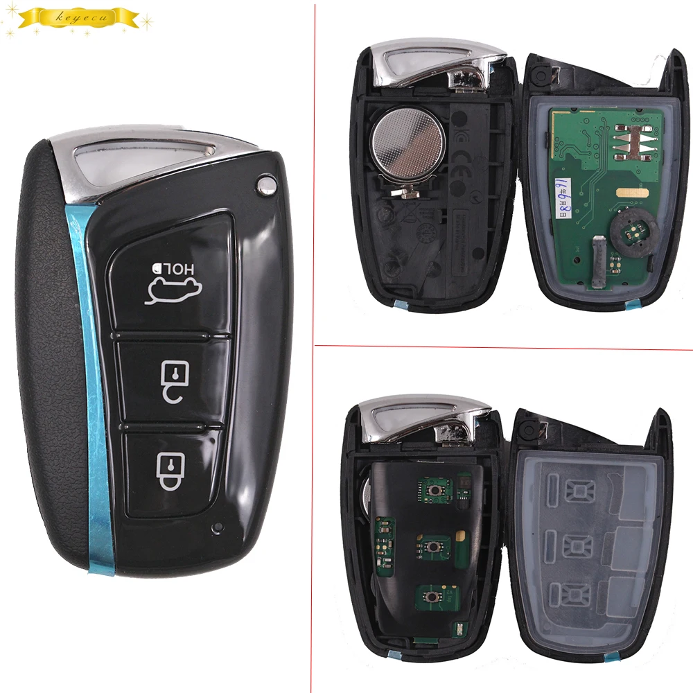 KEYECU High Quality Keyless Entry 3 Button Smart Remote Key FOB for