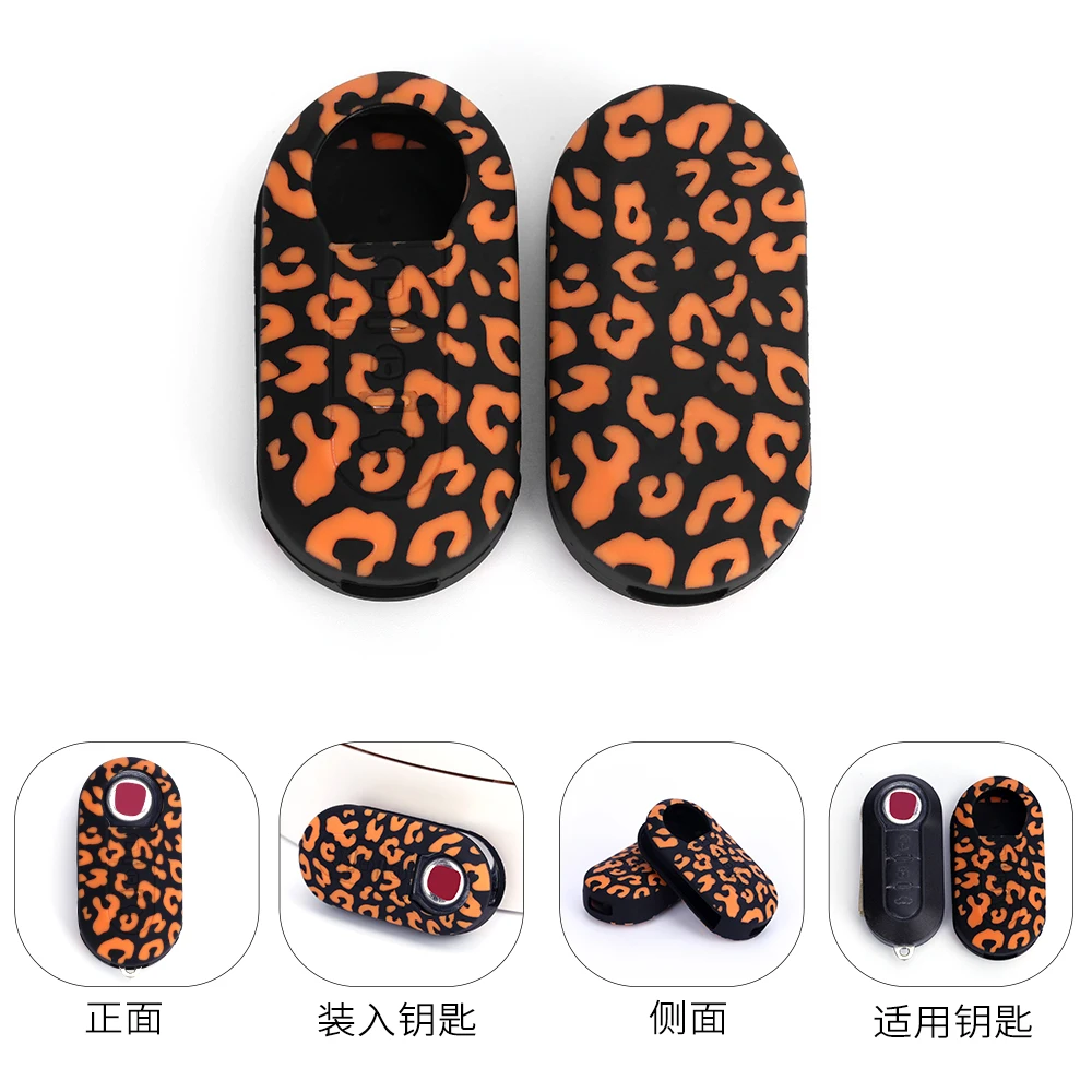 

3 Buttons Car-styling Silicone Key Protect Bag Flip Car Key Cover Case Fob For FIAT 500 500L ABARTH Panda Punto Bravo Protector