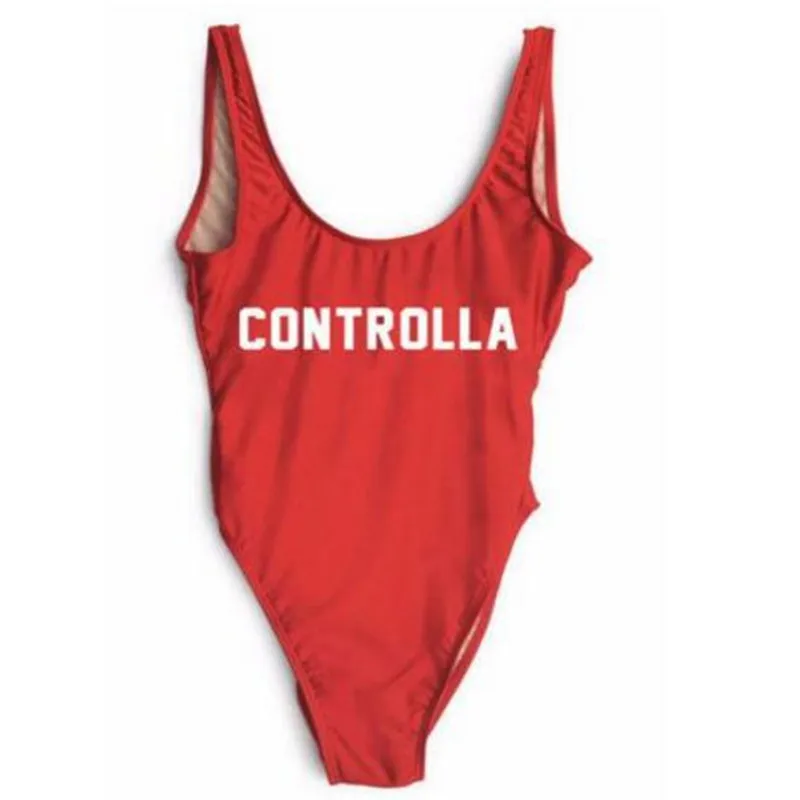 CONTROLLA Letter 2017 Sexy Funny Swimwear Women One Pice Swimsuit Push