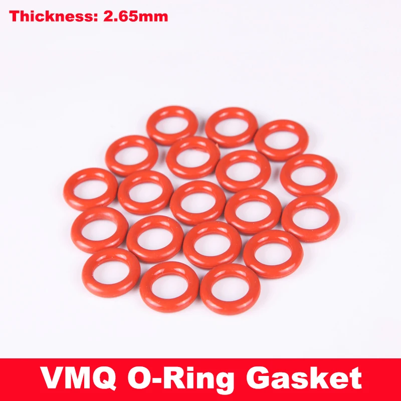 

50pcs 26.5x2.65 26.5*2.65 28x2.65 28*2.65 30x2.65 30*2.65 (ID*Thickness) VMQ Food Grade Red Silicone Oil Seal O Ring Gasket