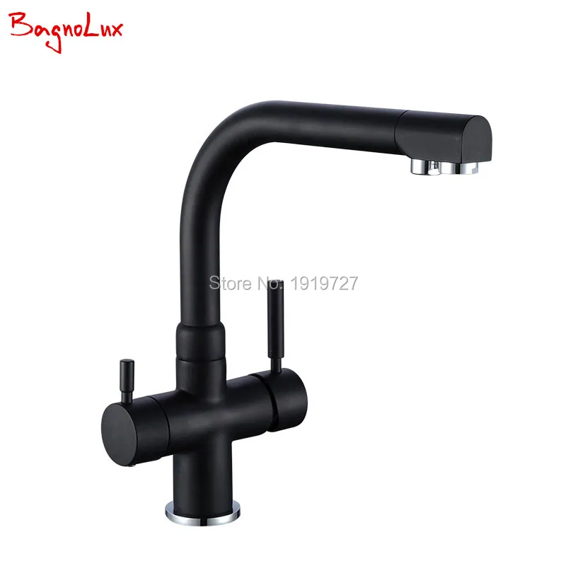 Solid Brass Tri Flow Ro Water Kitchen Faucet 3 Way Double Function Filler Kitchen Faucet Three Way Tap For Water Filter Mixer