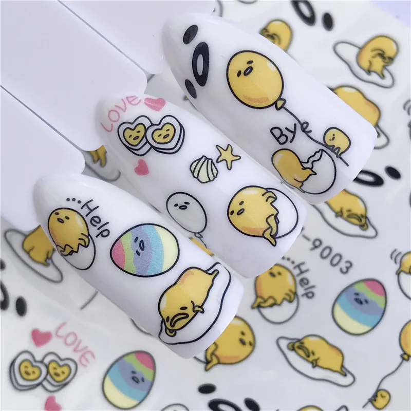 1 лист стикеров для дизайна ногтей WUF водные наклейки Apple/ Cartoon / Small fresh flower цветной