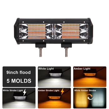 

OFFROAD STROBE LED FLASH WORK LIGHT 4-9INCH INDICATOR 12V 24V CAR TRUCK SUV TRAILER MOTORCYCLE DUAL COLOR DRIVING INDICATOR LAMP