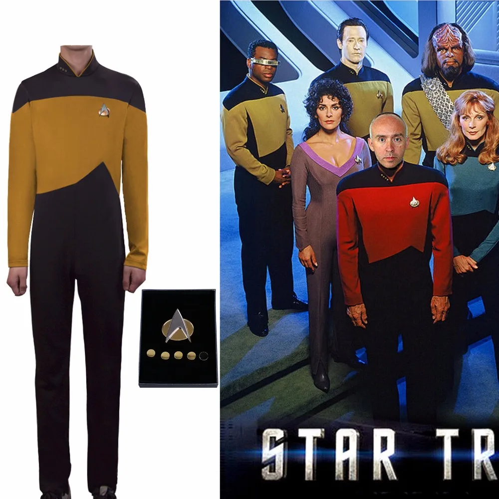 Cosplay Star Trek TNG Jumpsuit Uniform The Next Generation Yellow Uniform New